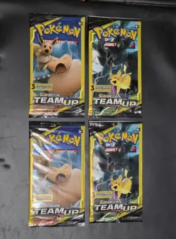 Pokemon TEAM UP Booster Pack Lot! 4 Packs / 3 Cards Each READ DESCRIPTION - Image 1