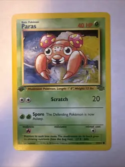 Paras 59/64 1st Edition Jungle Set Vintage Pokemon TCG Card LP/NM - Image 1