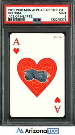 Pokemon 2015 Beldum Ace Of Hearts Alpha Sapphire Playing Cards Japanese PSA 9 - Image 1