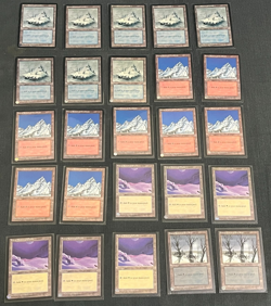 MTG Ice Age Basic Land Lot Snow-Covered Lands - 25 Lands - LP To MP Condition - Image 1