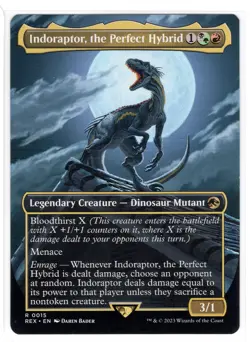 MTG Indoraptor, the Perfect Hybrid (Borderless, 15) - Univ. Beyond: Jurassic REX - Image 1