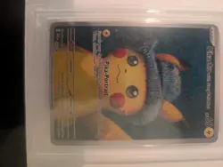 2023 Pokemon TCG SVP En Pokemon X Van Gogh #085 Pikachu Grey Felt Hat PSA 10 - Image 3
