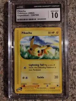 2002 Pokemon EXPEDITION PIKACHU #124 CGC 10 - Image 1