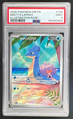 140342404 Misty's Lapras 2025 Pokemon Destined Rivals #194/182 PSA 9 - Image 1