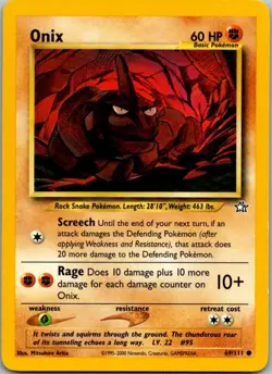 Neo Genesis #069/111 Onix Pokemon Moderately Played - Image 1