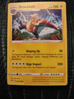 Pokemon TCG Dracozolt Darkness Ablaze 065/189 Regular Rare Lightning Unlimited - Image 1