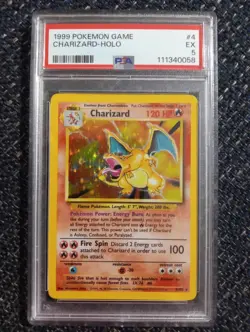 1999 Pokemon Game Charizard Holo #4 PSA Grade 5 - Image 1