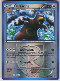 Pokemon TCG Ursaring (Team Plasma) Uncommon Reverse Holo Plasma Blast 76/101 - Image 1