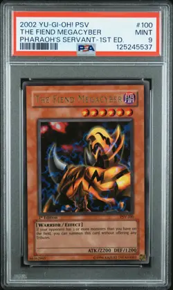 The Fiend Megacyber #100 2002 Yu-Gi-Oh! 1st Edition Pharaoh's Servant PSA 9 - Image 1