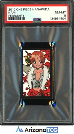 One Piece 2010 Nami February One Piece Hanafuda PSA 8 - Image 1