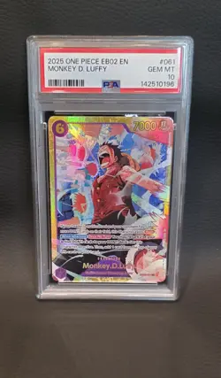 Bandai One Piece Monkey D. Luffy EB02-061 Secret Rare Full Art Foil PSA 10 - Image 1