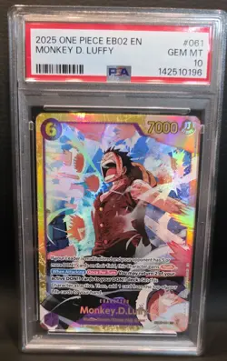 Bandai One Piece Monkey D. Luffy EB02-061 Secret Rare Full Art Foil PSA 10 - Image 5