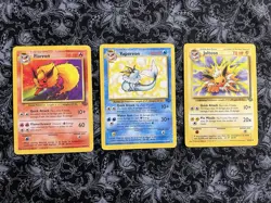 3 Pokemon Card Lot - Flareon 19/64 Vaporeon 28/64 Jolteon 20/64 Jungle Regular - Image 1
