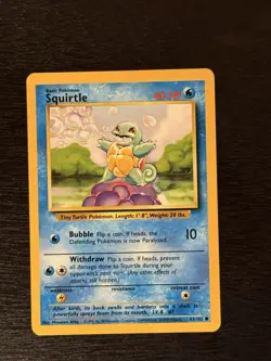 Squirtle Base Set 63/102 - Common Pokemon Card - Lightly Played - Image 1