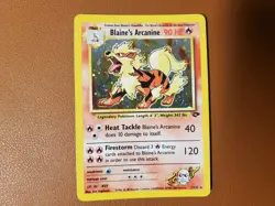 Blaine’s Arcanine 1/132 Holo Rare Gym Challenge Pokemon Card MP 2000 WOTC - Image 1