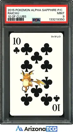 Pokemon 2015 Raichu 10 Clubs Pokemon Alpha Sapphire Playing Cards Japanese PSA 9 - Image 1