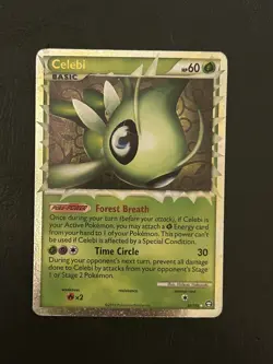 Celebi Prime 92/102- Heart Gold Soul Silver Triumphant LP Pokemon Card - Image 1