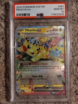 2024 Pokemon Surging Sparks Pikachu EX 57/191 PSA 10 - Image 1