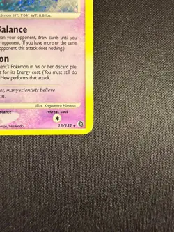 Pokemon TCG Mew Lv.40 15/132 Secret Wonders Rare Holo Nintendo Basic 2007 LP - Image 5