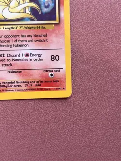 Pokemon TCG Ninetales Holo Rare Unlimited 12/102 Base Set Vintage MP / LP - Image 2