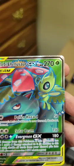 2019 POKEMON SUN & MOON TEAM UP #159 FULL ART/CELEBI & VENUSAUR GX - Image 5