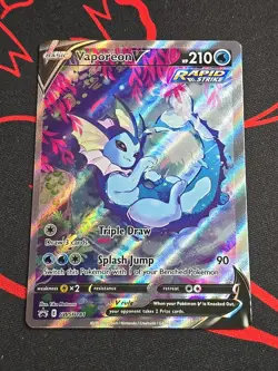 Vaporeon V SWSH181 - Black star promo - LP Pokemon Holo Full Art Rare - Image 1