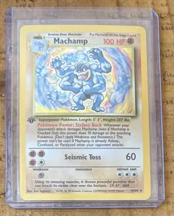 Pokemon TCG Machamp #8/102 Holo 1st Edition 1999 Vintage - Image 1