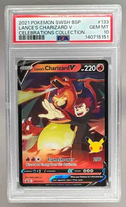 5151 Lance's Charizard V 2021 Pokemon SWSH Celebrations Promo #SWSH133 PSA 10 - Image 1