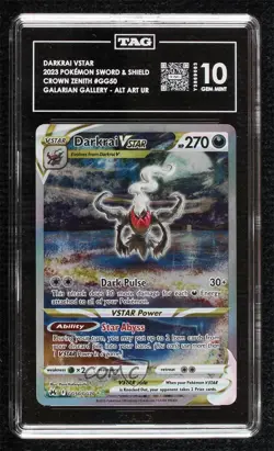 Full Art Darkrai VSTAR Pokemon Sword Shield Crown Zenith Galarian Gallery TAG 10 - Image 1