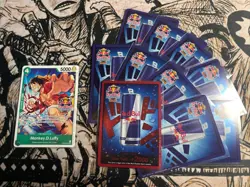 Red Bull X One Piece Card Game Double Don!! Monkey D Luffy Promo + Foil Don Set - Image 1