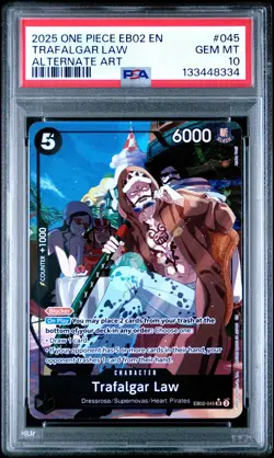 TRAFALGAR LAW 045 ALTERNATE ART ONE PIECE PSA 10 - Image 1