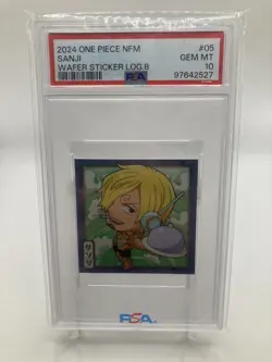 PSA 10 - 2024 One Piece NFM Sanji Wafer Sticker Log.8 #05 - Image 1