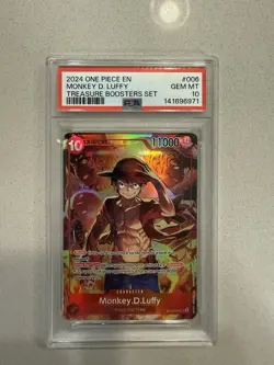 One Piece Monkey D. Luffy ST10-006 Treasure Booster Set Promo PSA 10 - Image 1