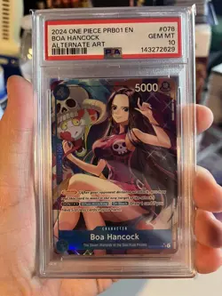 One Piece OP01-078 Boa Hancock PRB01 Alternate Alt Art Parallel ENG Foil PSA 10 - Image 1