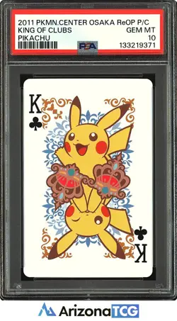 Pokemon 2011 Pikachu King Of Clubs Pokemon Center Osaka ReOP Playing Card PSA 10 - Image 1