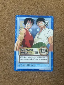 one piece carddass hyper battle 2001 gold anime card Luffy Zolo S84 - Image 1