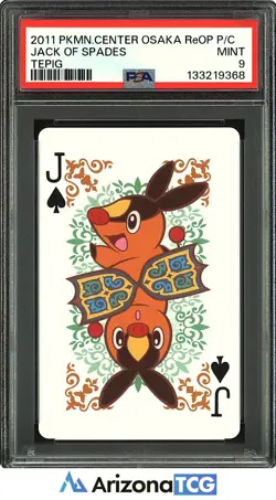 Pokemon 2011 Tepig Jack Of Spades Pokemon Center Osaka ReOP Playing Card PSA 9 - Image 1