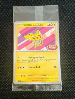 Sealed Pokemon Card Pikachu Batik Shirt Indonesia Promo 190/SV-P - Image 1