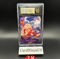 CGC PRISTINE 10 Monky D Luffy Gear 5 P-041 ONE PIECE EMOTION PROMO Card Game 28 - Image 1