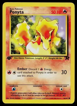 Pokemon Card - Ponyta Team Rocket 64/82 Common 1st Edition - Image 1