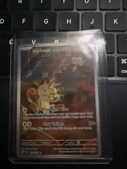 Team Rockets Meowth 203/182 SV10 Destined Rivals Illustrated Card Mint Condition - Image 1