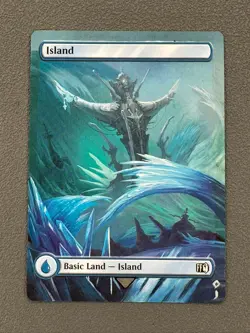 Island #297 MTG Final Fantasy Commander Hand Painted Extended Altered Art Jeckho - Image 1