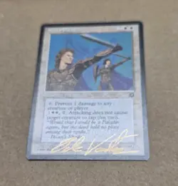 Gold Signed Unplayed Serra Paladin Homelands NM MTG Magic VINTAGE Pete Venters - Image 2