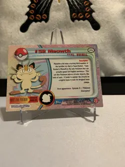 Topps Pokemon 1999 #52 Meowth Blue Logo Holo - Image 2