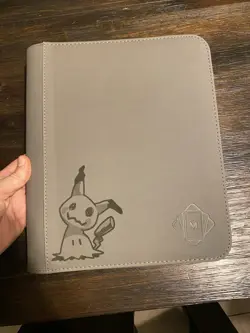 Pokemon 4 Pocket TOPLOADER Binder Mimikyu DUAL Laser Engraved/ Made To Order! - Image 3