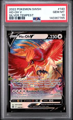 Ho-Oh V 140/195 Full Art Ultra Rare Silver Tempest Pokemon TCG PSA 10 GEM MINT - Image 1