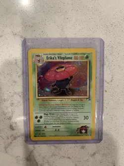 Pokemon TCG Erika's Vileplume Unlimited Holo Rare Gym Heroes 5/132 Vintage MP/LP - Image 1