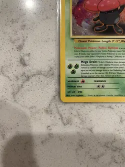 Pokemon TCG Erika's Vileplume Unlimited Holo Rare Gym Heroes 5/132 Vintage MP/LP - Image 3