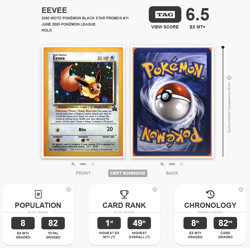 2000 PROMO Black Star Pokemon League #11 EEVEE-HOLO TAG 6.5 EX/NM - Image 1