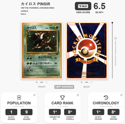 1997 Pokemon Japanese Jungle Pinsir Holo TAG 6.5 #127 - Image 1